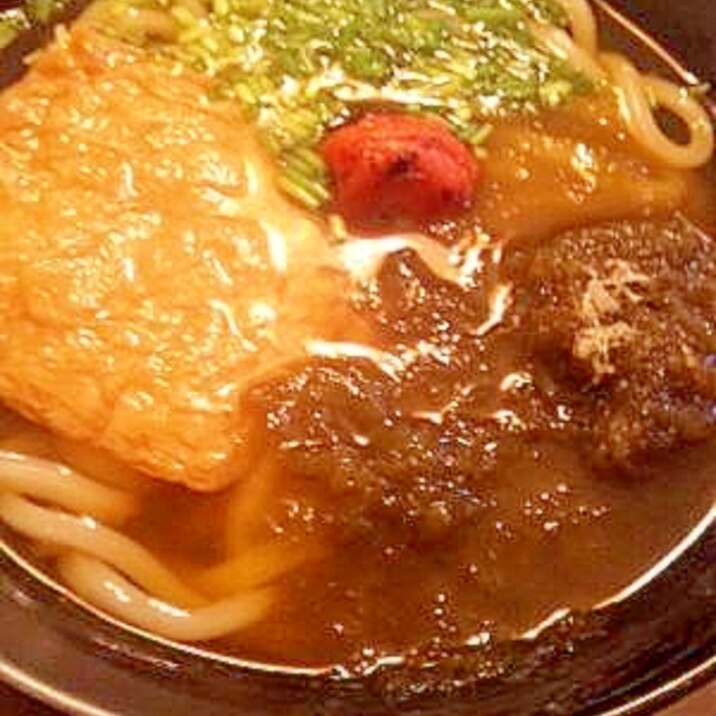 梅でスッキリ♪きつねとろろ昆布うどん